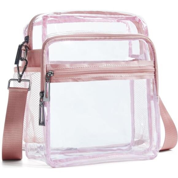 Handbags - Clear Bag for Stadium Events 12x6x12 Clear Purse with 3-Zipper Pockets